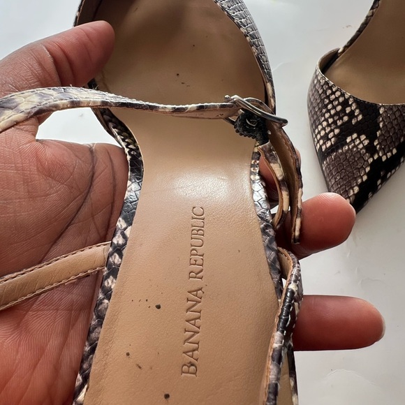 Banana republic snake skin brown/black size 9 pointes toe/ pencil heel… - Picture 7 of 7